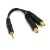 StarTech.com 6 in. 3.5mm Audio Splitter Cable - Stereo Splitter Cable - Gold Terminals - 3.5mm Male to 2x 3.5mm Female - Headphone Splitter (MUY1MFF) - Divisor de áudio - mini-phone stereo 3.5 mm macho para mini-phone stereo 3.5 mm fêmea - 15.2 cm -
