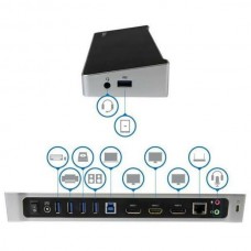 StarTech.com Triple Monitor USB 3.0 Laptop Docking Station - 4K HDMI, 2x DisplayPort - Universal USB Dock for Windows & Mac OS (10.14 & Above) (USB3DOCKH2DP) - Estação de engate - USB - 1GbE - para P/N: ARMBARTRIO2, ARMTRIO, LTLOCK