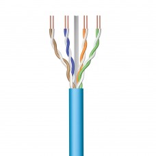 EWENT - Bobine de Instalação Cat 6A U/UTP AWG23/1 CU 50mt. CPR Eca Class SOLID, Jacket: LSZH azul