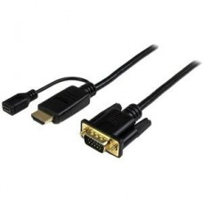 StarTech.com HDMI to VGA Cable - 3 ft / 1m - 1080p - 1920 x 1200 - Active HDMI Cable - Monitor Cable - Computer Cable (HD2VGAMM3) - Cabo adaptador - HDMI, Micro-USB Tipo B (apenas alimentação) para HD-15 (VGA) macho - 1 m - preto - ativo, suporte 192 StarTech.com HDMI to VGA Cable - 3 ft / 1m - 1080p - 1920 x 1200 - Active HDMI Cable - Monitor Cable - Computer Cable (HD2VGAMM3) - Cabo adaptador - HDMI, Micro-USB Tipo B (apenas alimentação) para HD-15 (VGA) macho - 1 m - preto - ativo, suporte 192