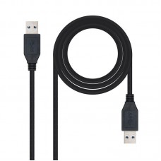 Cabo USB Nanocable 10.01.1001-BK, USB-A 3.0 (3.1 Gen 1) Macho para Macho, 1m, Preto