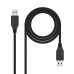Cabo USB Nanocable 10.01.1001-BK, USB-A 3.0 (3.1 Gen 1) Macho para Macho, 1m, Preto