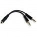 Adaptador Divisor de Auscultadores StarTech.com MUYHSFMM - 4 pinos para 2 x 3 pinos