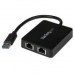 Adaptador Startech USB 3.0 Gigabit Ethernet USB32000SPT - RJ-45, 526 Mbps, Wake-on-LAN
