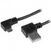 Cabo StarTech USB 2.0 Micro-USB, 2m, Angulado, Preto Cabo StarTech USB 2.0 Micro-USB, 2m, Angulado, Preto