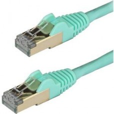 StarTech.com 3m CAT6A Ethernet Cable, 10 Gigabit Shielded Snagless RJ45 100W PoE Patch Cord, CAT 6A 10GbE STP Network Cable w/Strain Relief, Aqua, Fluke Tested/UL Certified Wiring/TIA - Category 6A - 26AWG (6ASPAT3MAQ) - Cabo patch - RJ-45 (M) para R StarTech.com 3m CAT6A Ethernet Cable, 10 Gigabit Shielded Snagless RJ45 100W PoE Patch Cord, CAT 6A 10GbE STP Network Cable w/Strain Relief, Aqua, Fluke Tested/UL Certified Wiring/TIA - Category 6A - 26AWG (6ASPAT3MAQ) - Cabo patch - RJ-45 (M) para R