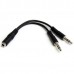 Adaptador Divisor de Auscultadores StarTech.com MUYHSFMM - 4 pinos para 2 x 3 pinos