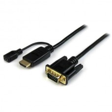 StarTech.com HDMI to VGA Cable - 10 ft / 3m - 1080p - 1920 x 1200 - Active HDMI Cable - Monitor Cable - Computer Cable (HD2VGAMM10) - Cabo adaptador - HDMI, Micro-USB Tipo B (apenas alimentação) para HD-15 (VGA) macho - 3 m - preto - ativo, suporte 1