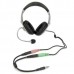 Headset adapter with headphone/mic plugs